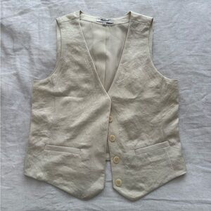 Madewell Ivory Silk Vest